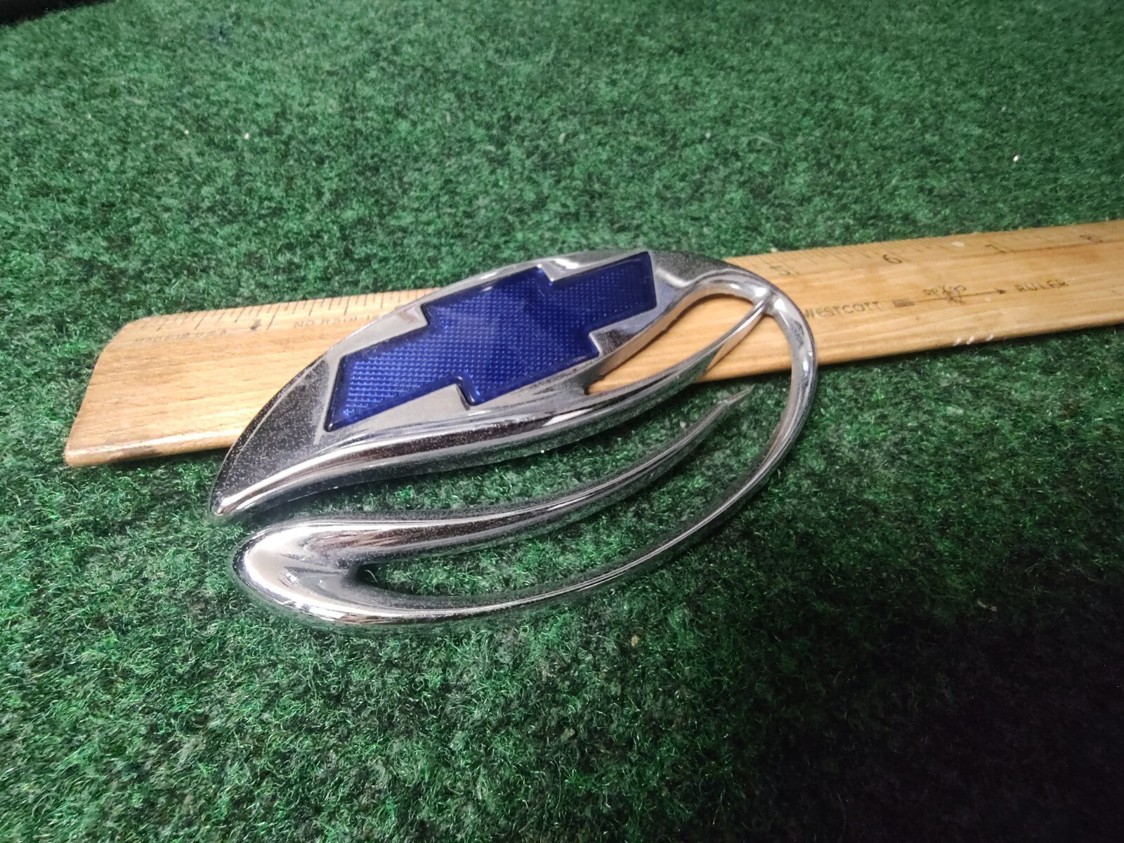 Chevy Chevrolet Malibu Chrome Blue Trunk Lid Emblem Logo Nameplate Badge 4L4