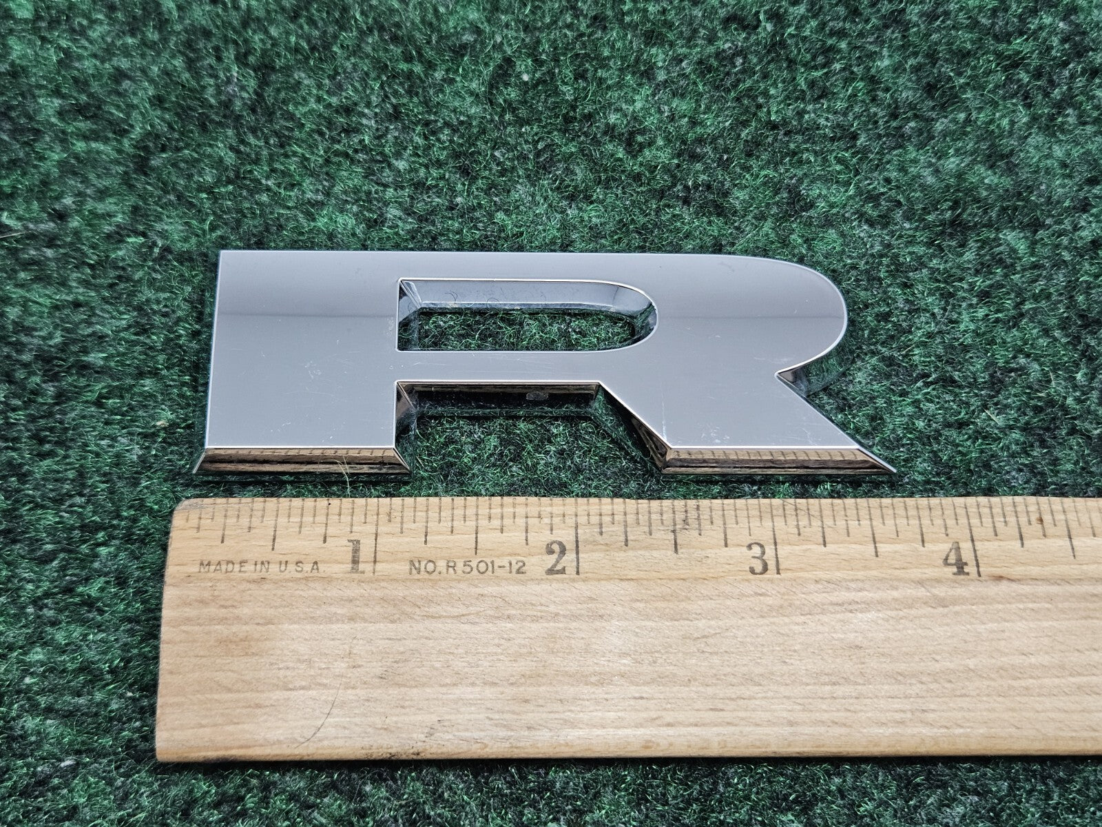 OEM "R" 3D Chrome Individual Letter Lettering Emblem Badge Logo Nameplate 7S9