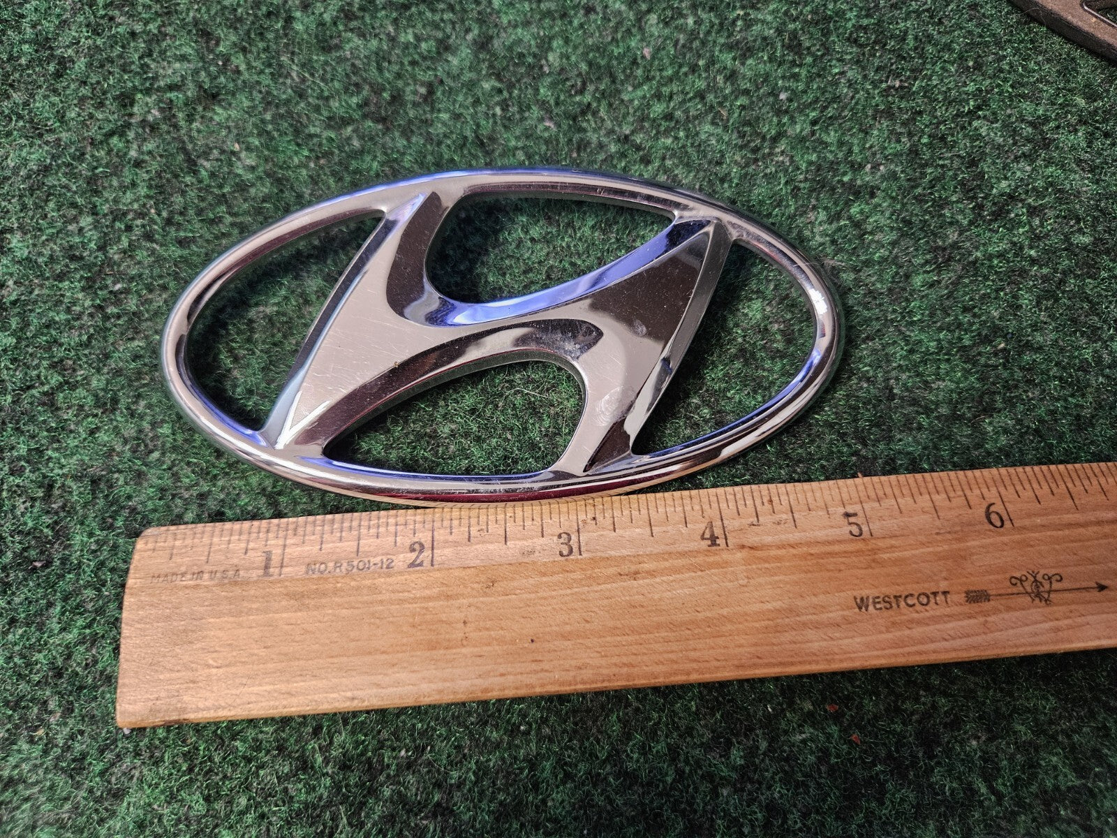 Hyundai Emblem Logo Symbol Badge Chrome OEM Nameplate Name Plate ~5" 4M6