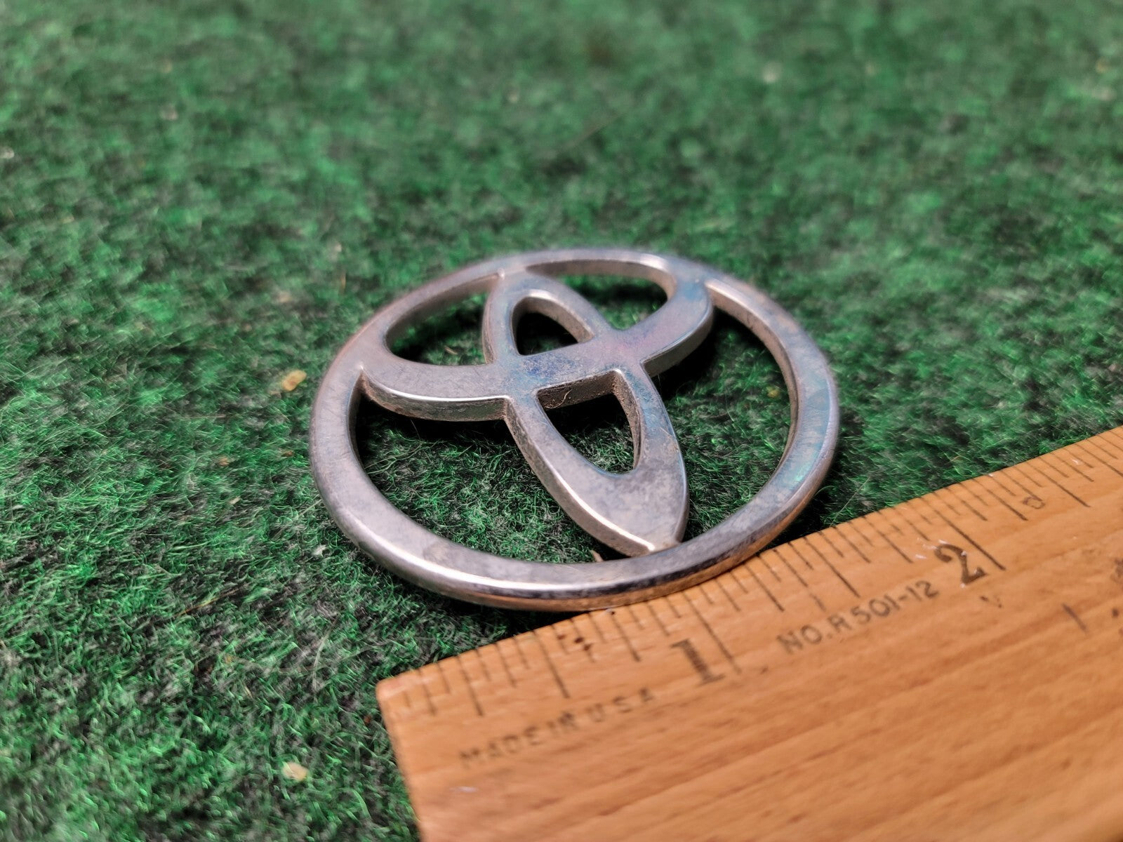 Toyota Chrome Plastic Emblem Badge Logo OEM 2" wide 10L3