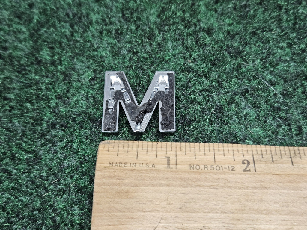 OEM "M" Silver Individual Letter Lettering Emblem Badge Logo Nameplate 7S7