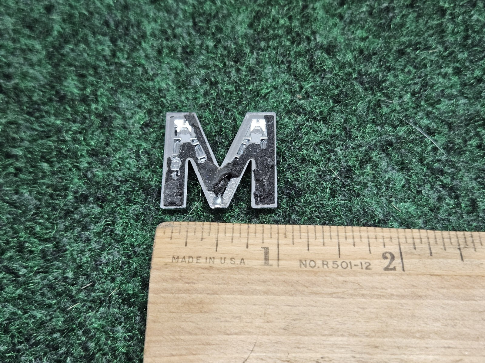 OEM "M" Silver Individual Letter Lettering Emblem Badge Logo Nameplate 7S7