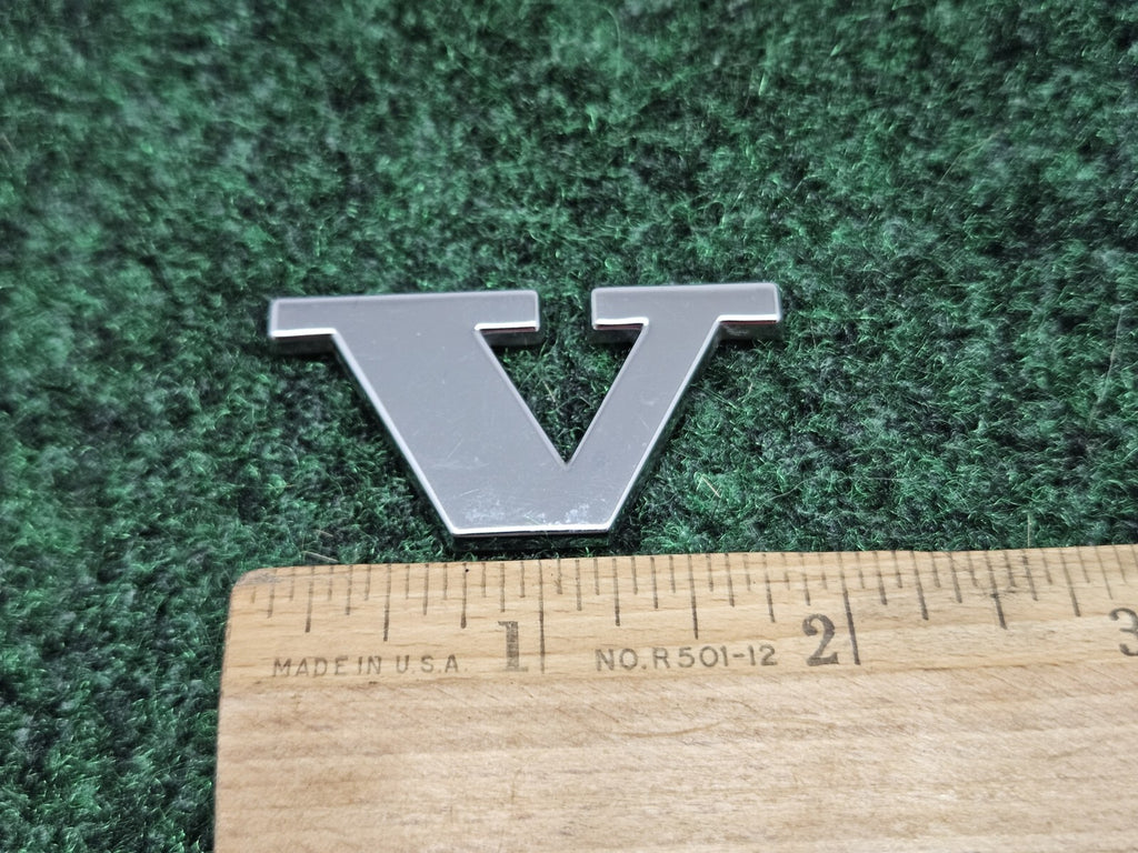 OEM "V" Chrome Individual Letter Lettering Emblem Badge Logo Nameplate 7S6