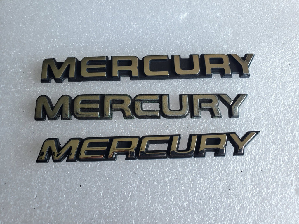 (3) MERCURY REAR GATE LID EMBLEM LOGO BADGE SYMBOL OEM NAMEPLATE VNTG