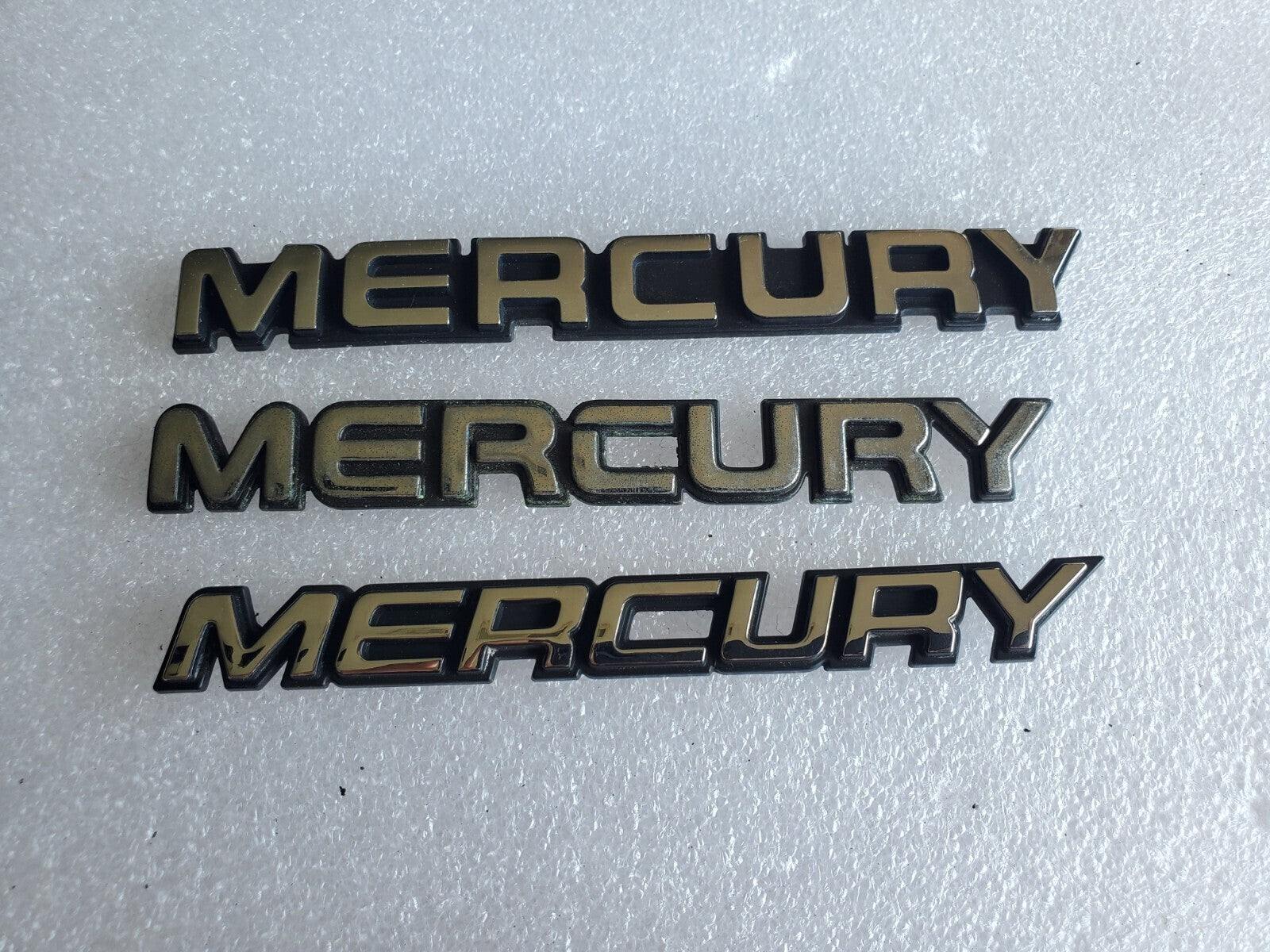 (3) MERCURY REAR GATE LID EMBLEM LOGO BADGE SYMBOL OEM NAMEPLATE VNTG