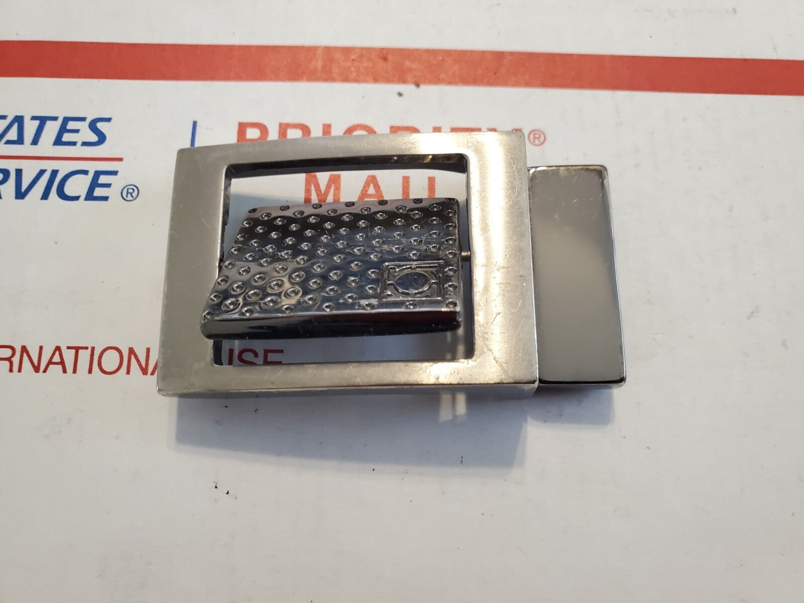 Men's Kenneth Cole Reaction Reversable Silver Belt Buckle 4L4