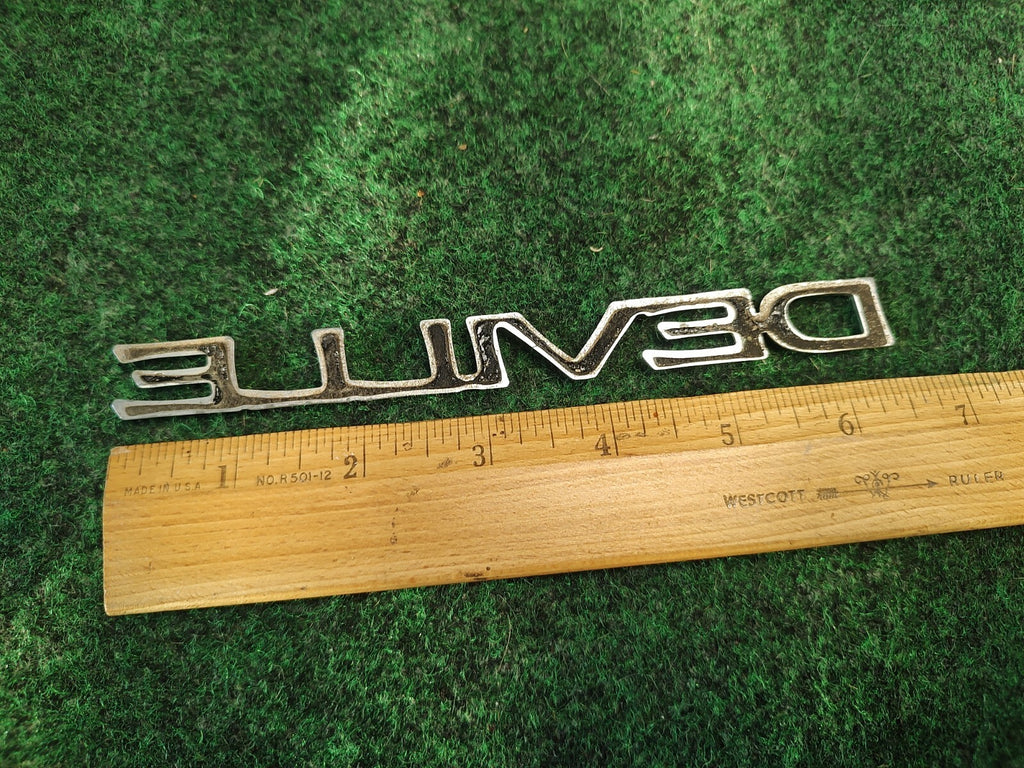 Cadillac DeVille Emblem Badge OEM Vintage Trim Classic Car Nameplate Script 3S8