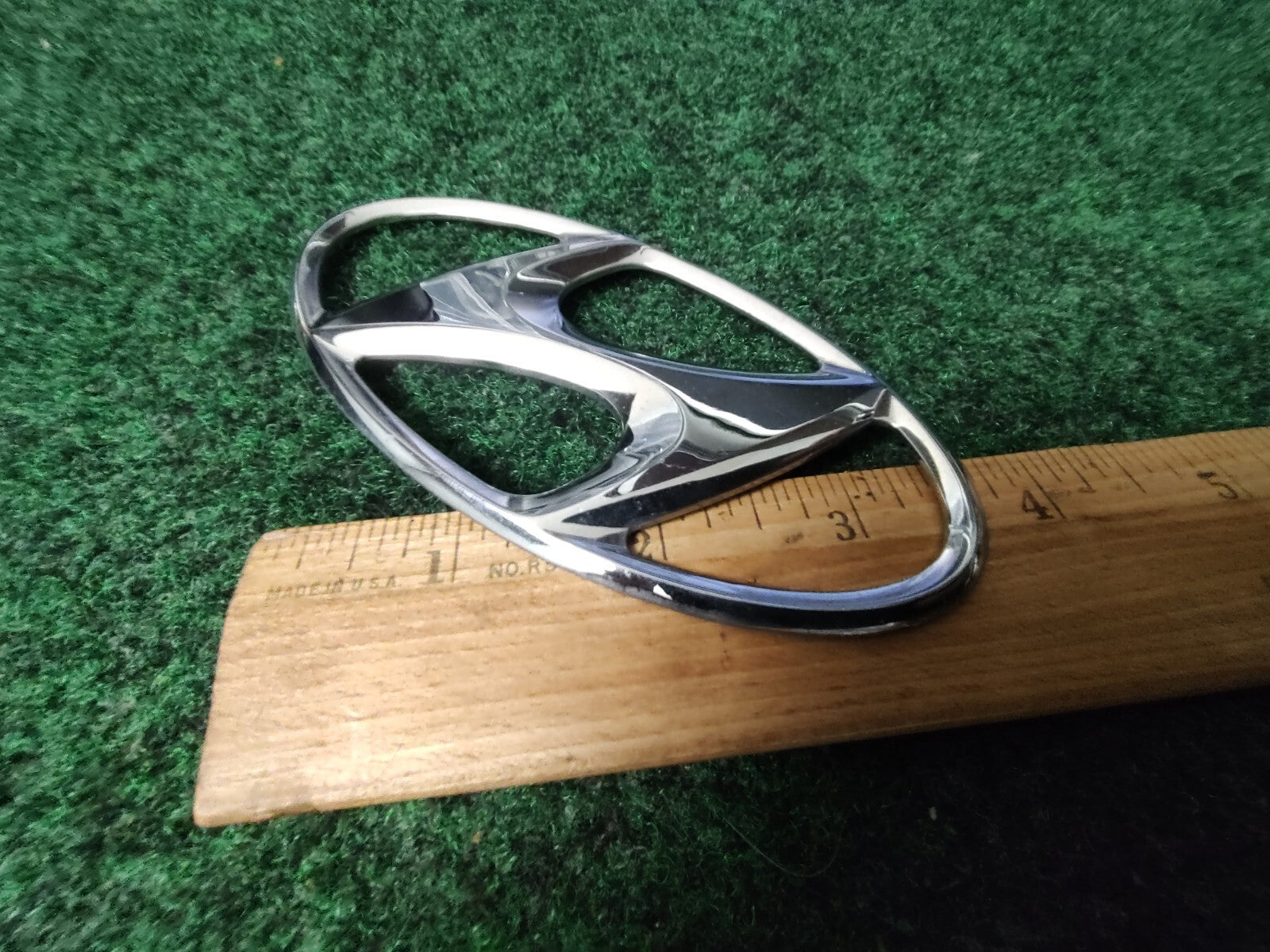 Hyundai Emblem Logo Symbol Badge Chrome OEM Nameplate Name Plate 4.5" 7S2