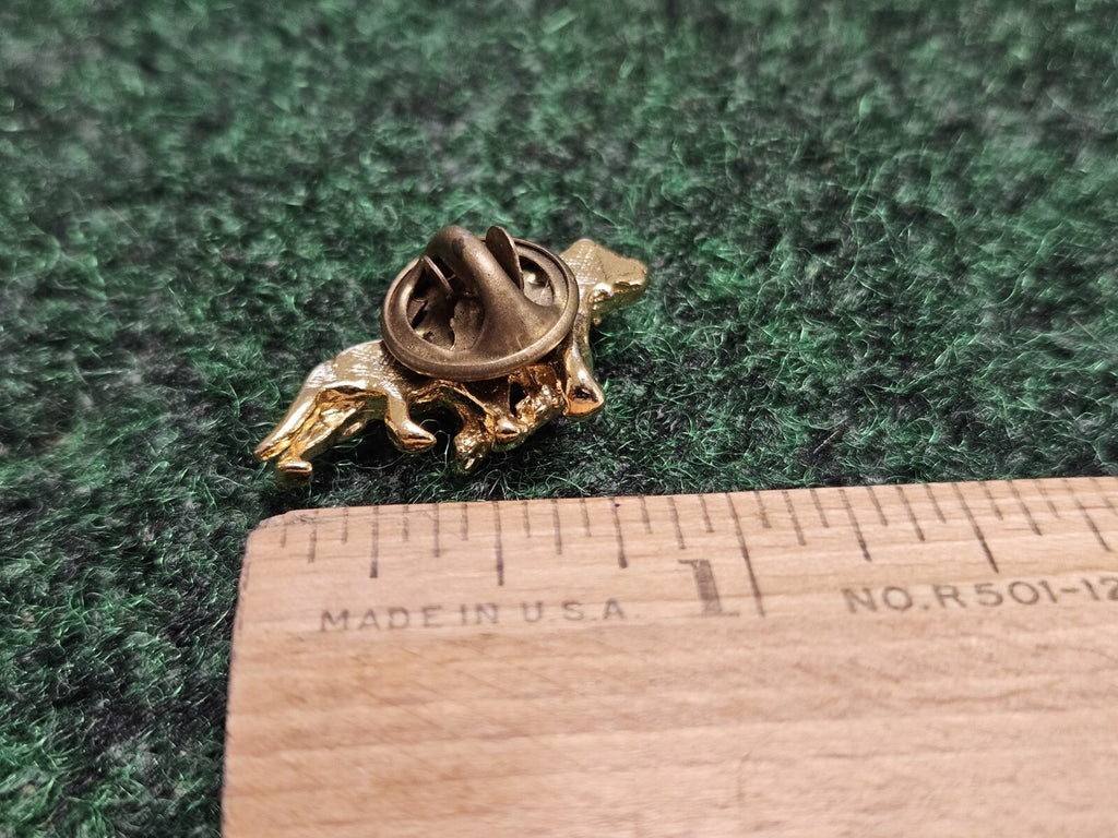 Pair of Guard Dogs Gold Tone Metal & Enamel Lapel Pin Pinback