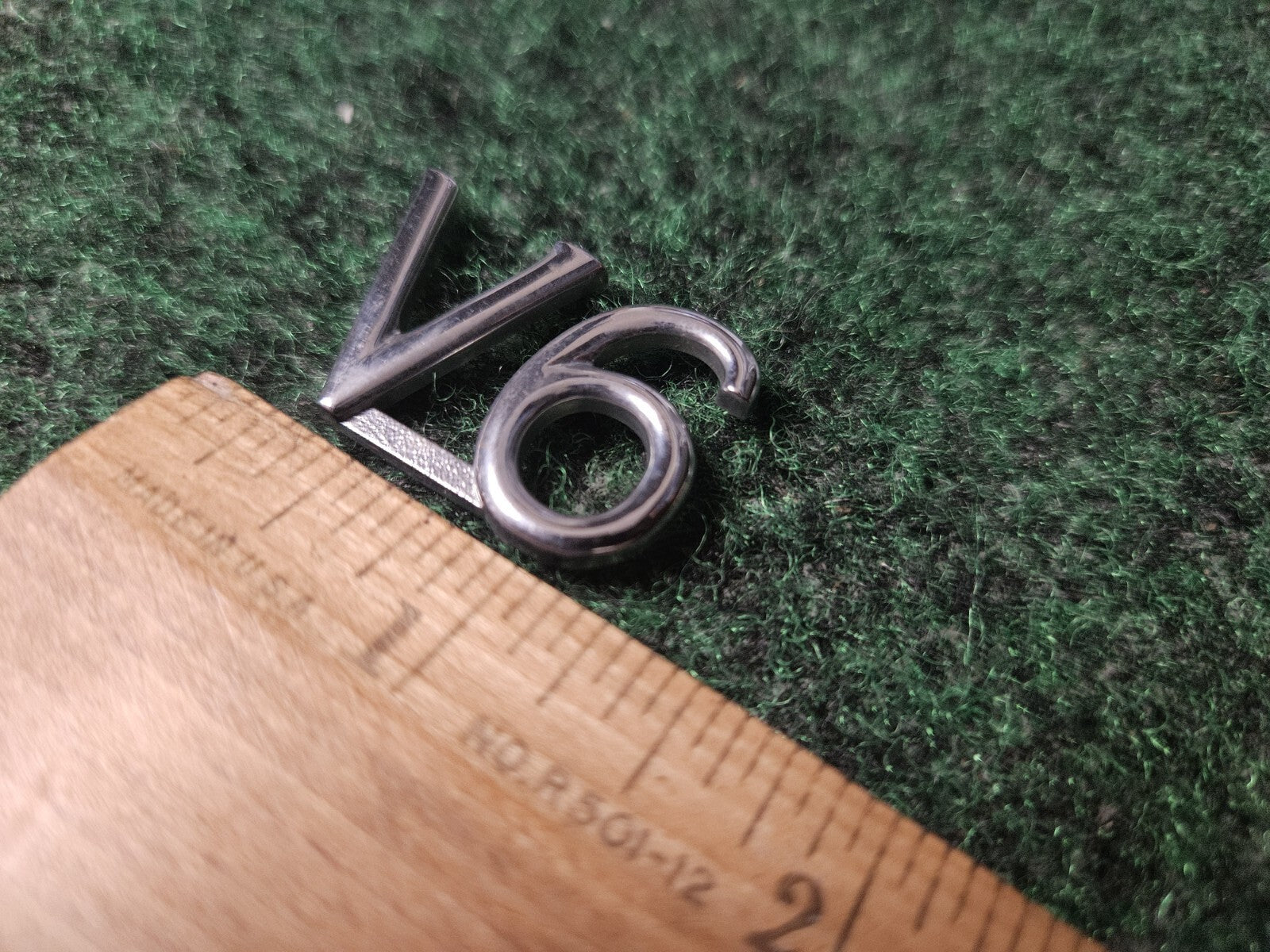 OEM V6 Chrome Black Plastic Emblem Badge Logo Nameplate Name Plate 3M2