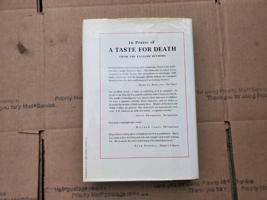 PD James A Taste For Death - First American Edition 1st 1986 Hardcover Book B7