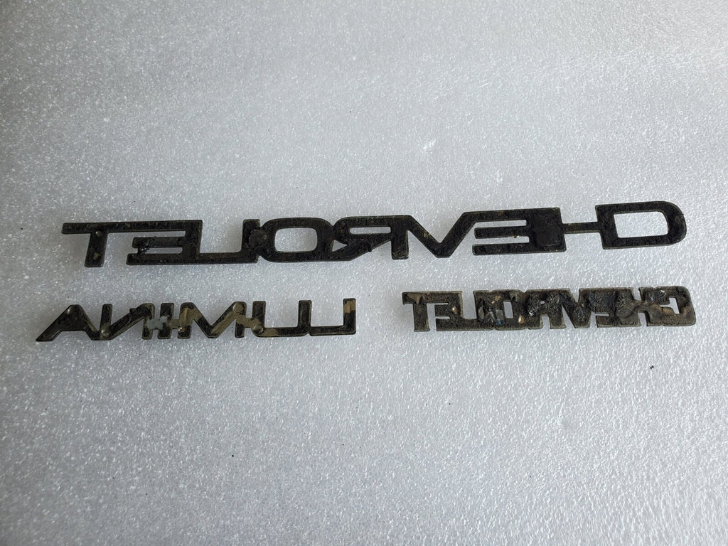 (3) Chevy OEM Classic Rear Trunk Emblem Badge Logo Nameplate Name Insignia VNTG