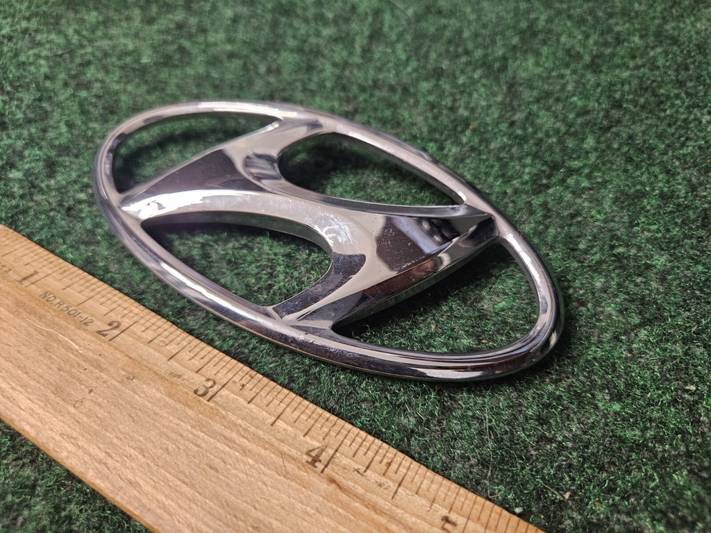 Hyundai Emblem Logo Symbol Badge Chrome OEM Nameplate Name Plate ~5" 9L2