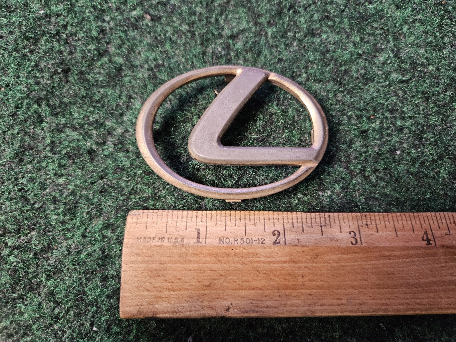 Lexus Emblem Badge Logo Gold Name Plate OEM Used 899037 4M9