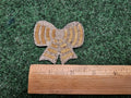 Hand Made Beaded Bow Brooch Pin Garment Embellishment Gold Clear 2.5"