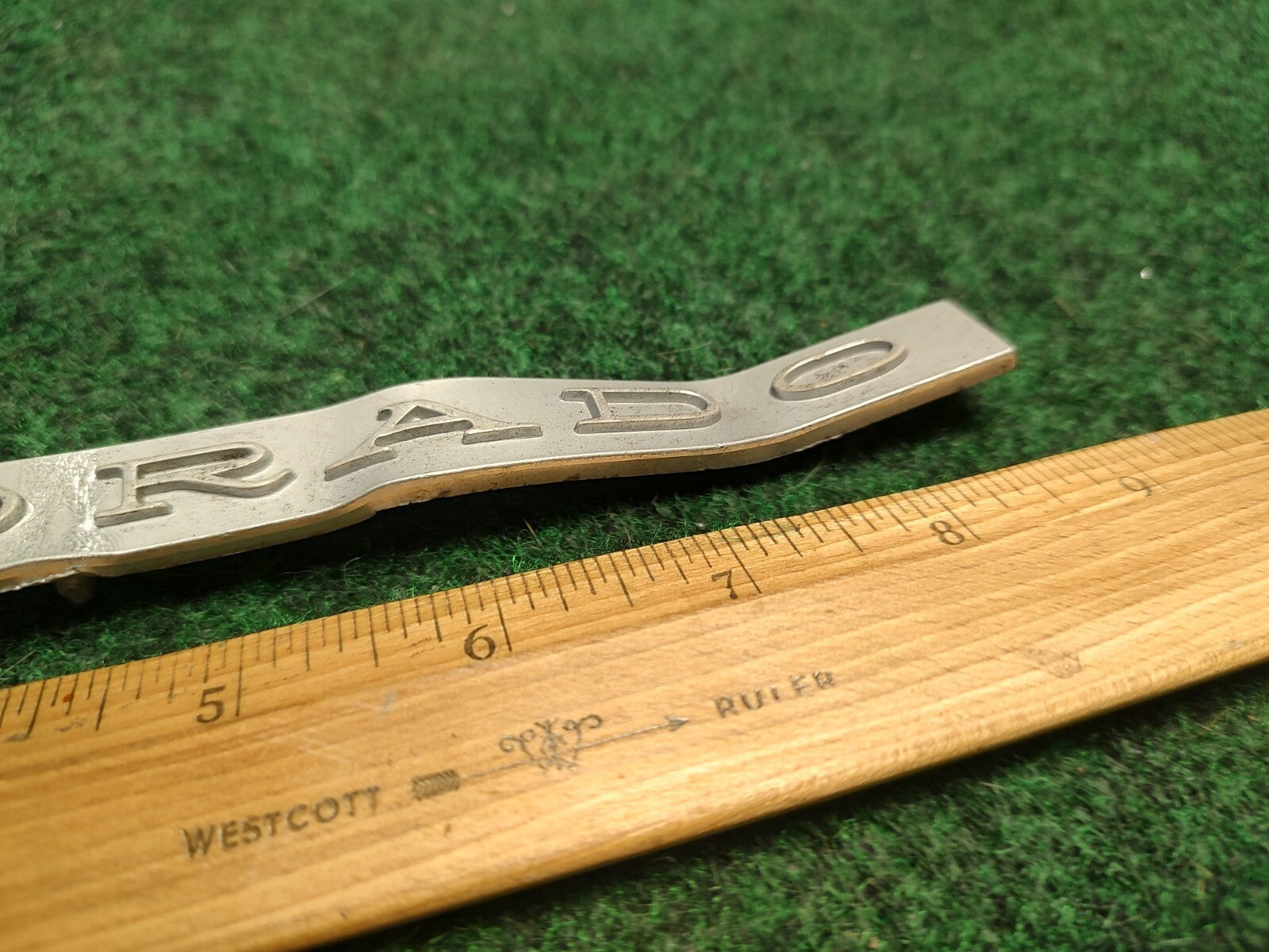 VINTAGE 1967-1970 CADILLAC ELDORADO DECKLID EMBLEM 1487798 TRUNK BADGE Bent 3S6