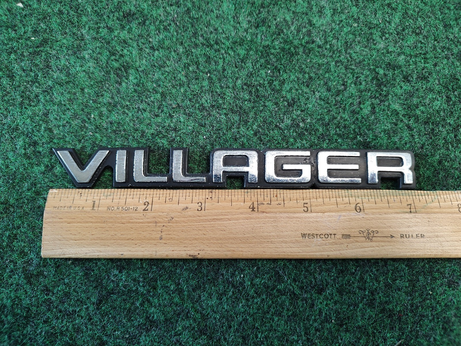 Mercury OEM Villager Chrome & Black 7.125" Emblem Badge Logo Nameplate Name 2M9
