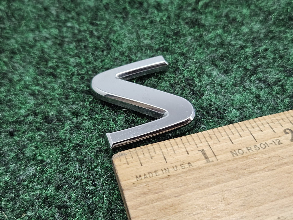 OEM Chrome "S" Hood Hatch Individual Letter Emblem Badge Logo Nameplate 7S9