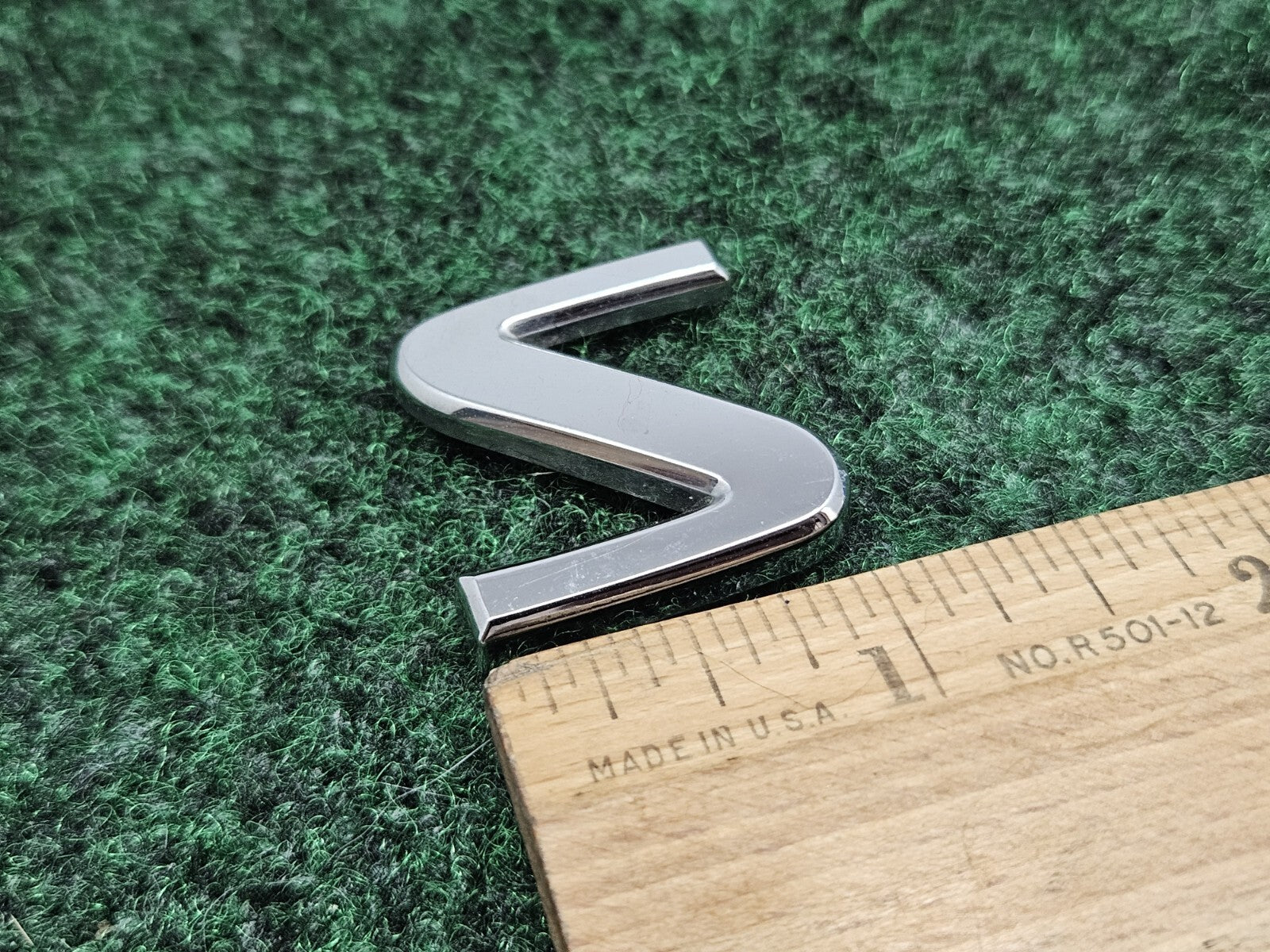 OEM Chrome "S" Hood Hatch Individual Letter Emblem Badge Logo Nameplate 7S9