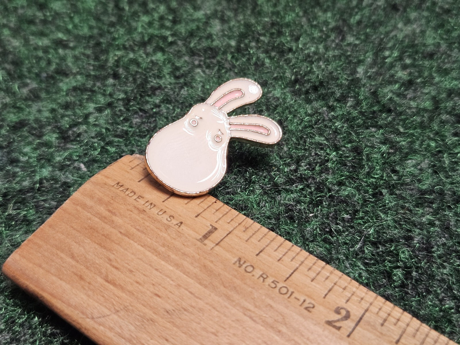 Bunny Funny Sleepy Metal Enamel Pin Gold Tone Backing Lapel Backpack Hat Brooch