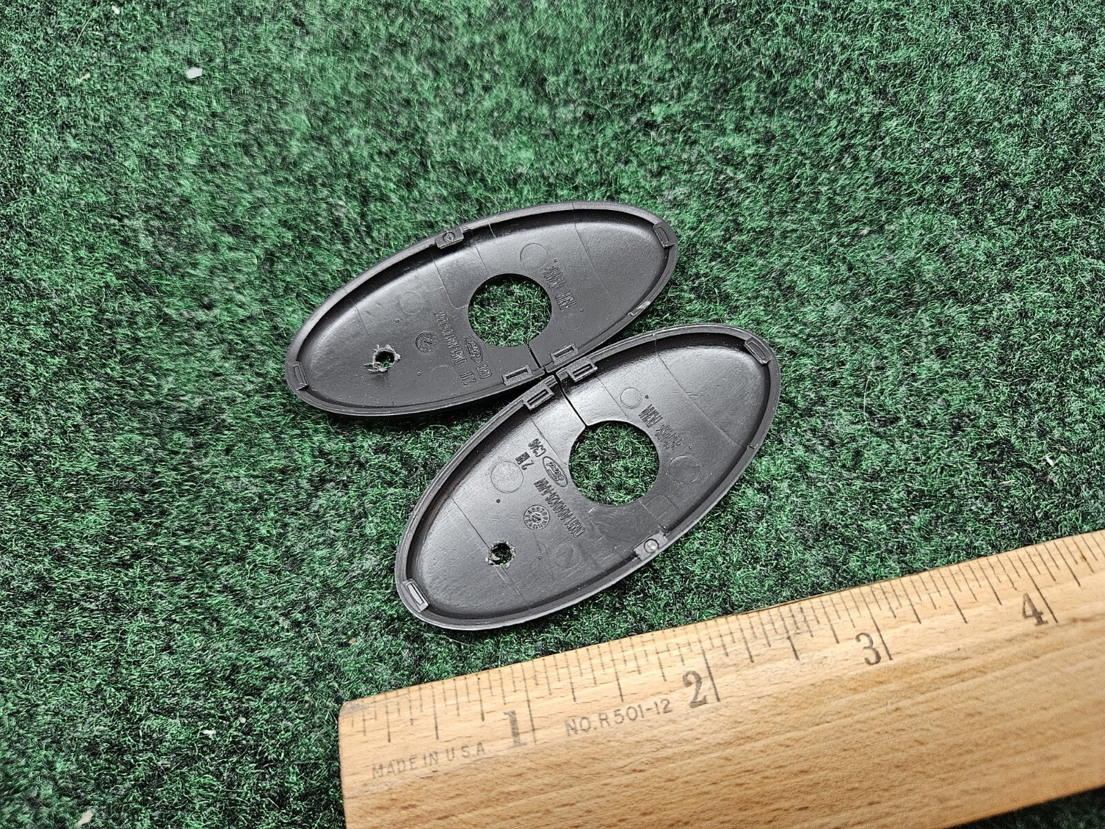 (2) 2013-2015 Ford Focus Black Front Left Right Sun Visor Cover Trim OEM 7S9