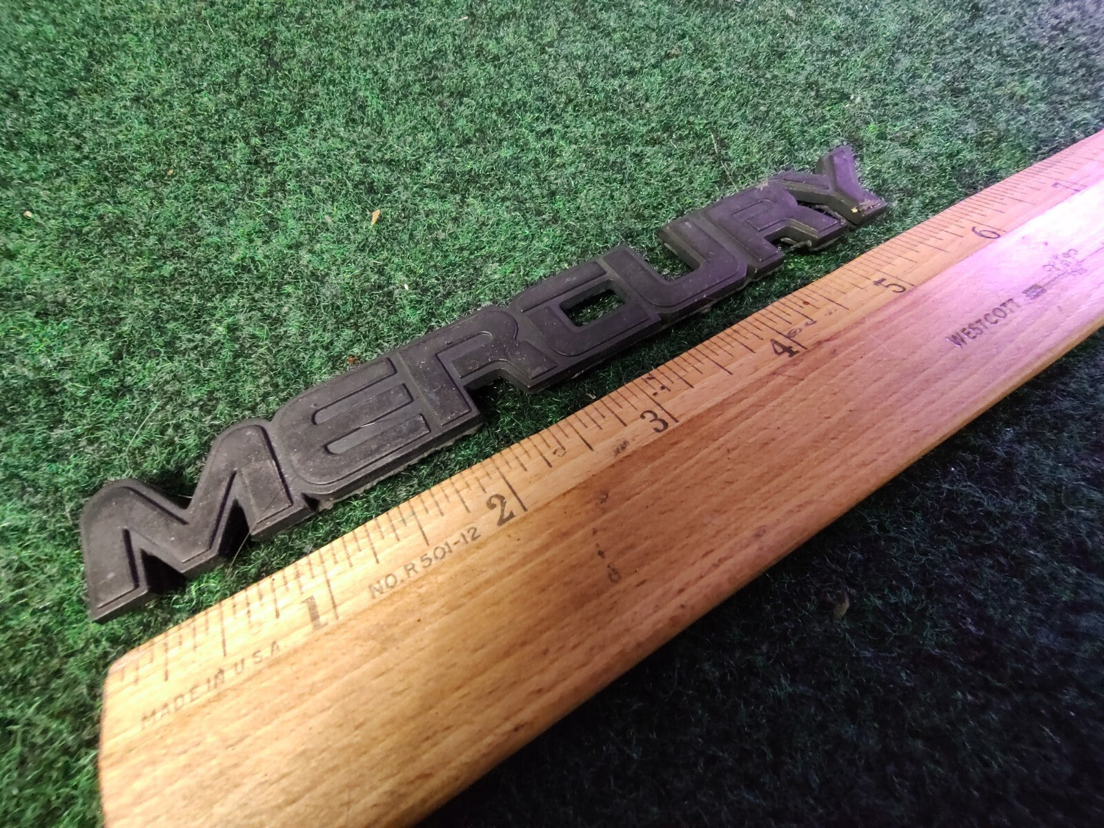 Mercury Emblem Logo Letters Badge Rear Black OEM NAMEPLATE NAME PLATE 6S4