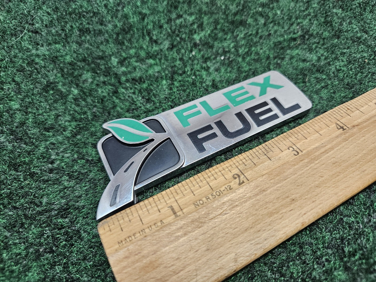 Ford Rear Gate Chrome Flex Fuel Emblem Badge Logo Leaf Name Plate GL2