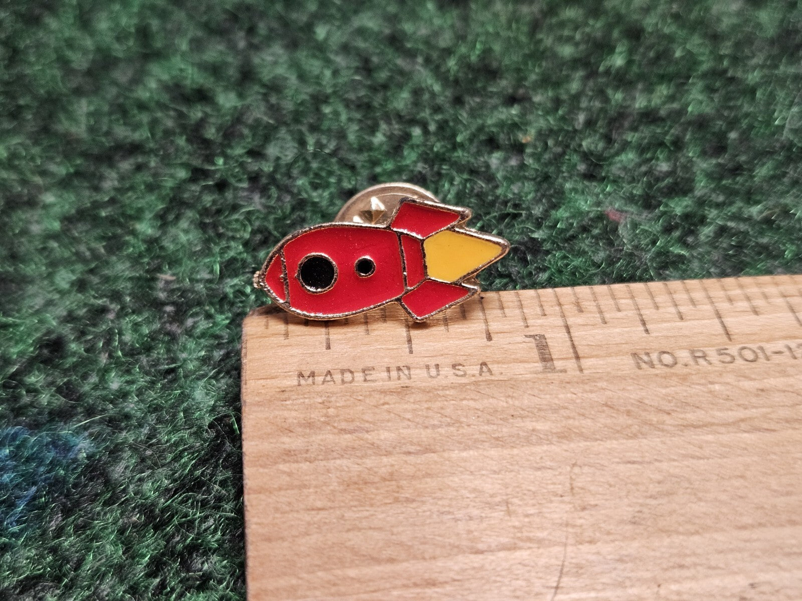Colorful Enamel Red Spaceship Pin Lapel Pack Hat w PinBack