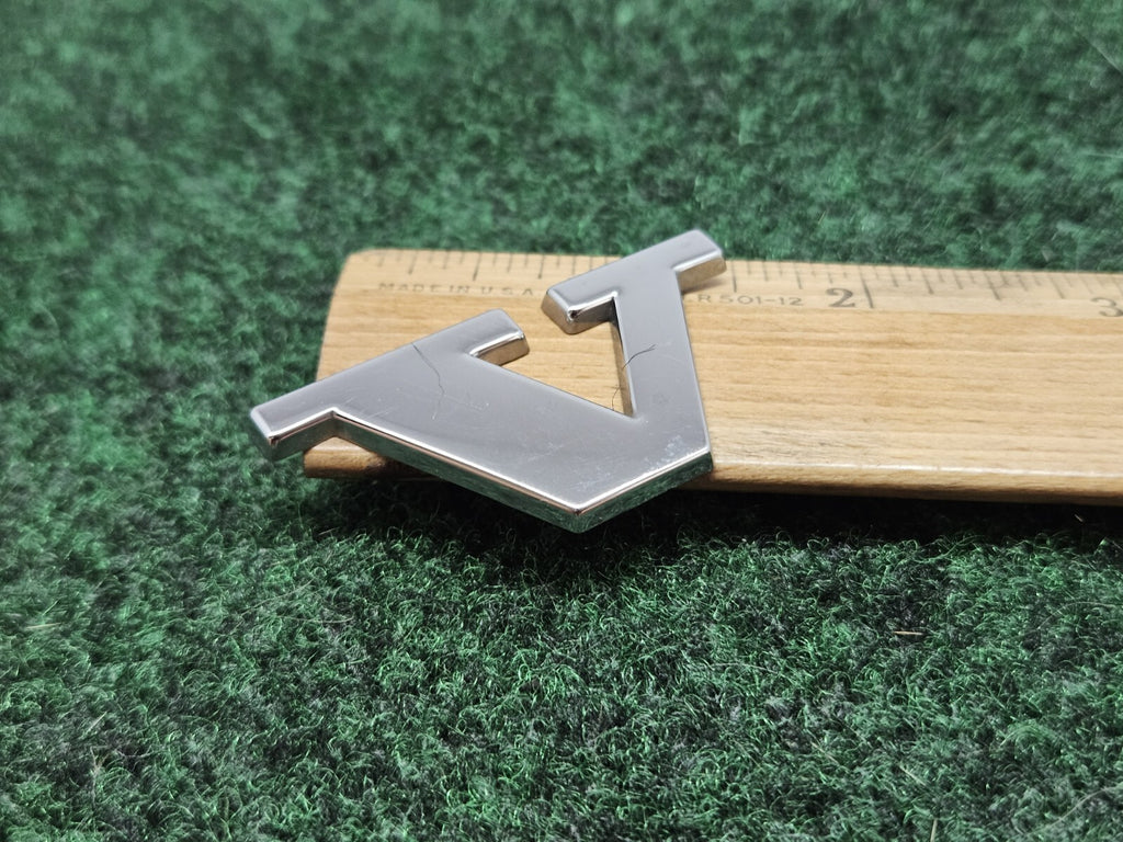 OEM "V" Chrome Individual Letter Lettering Emblem Badge Logo Nameplate 7S6