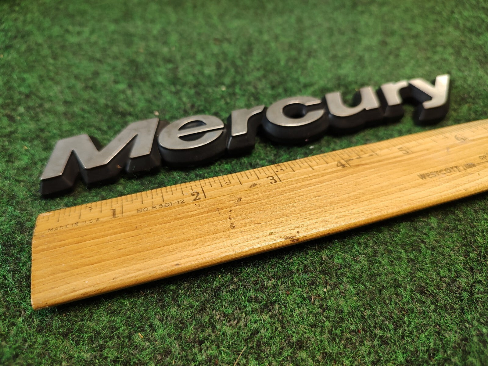 Mercury OEM Chrome Plastic 7 3/8" Emblem Badge Logo Nameplate Name Plate 1S4