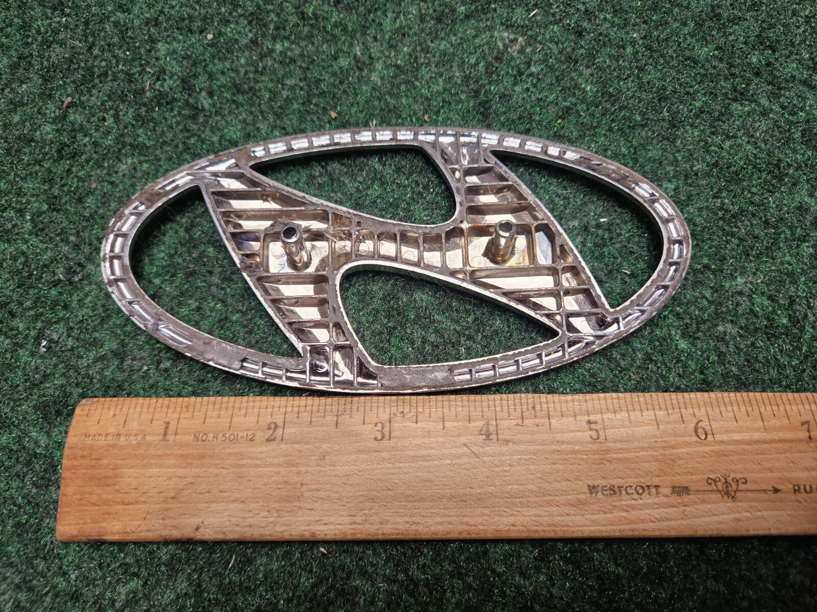 Hyundai Emblem Logo Symbol Badge Chrome OEM Nameplate Name Plate ~6" 5M3