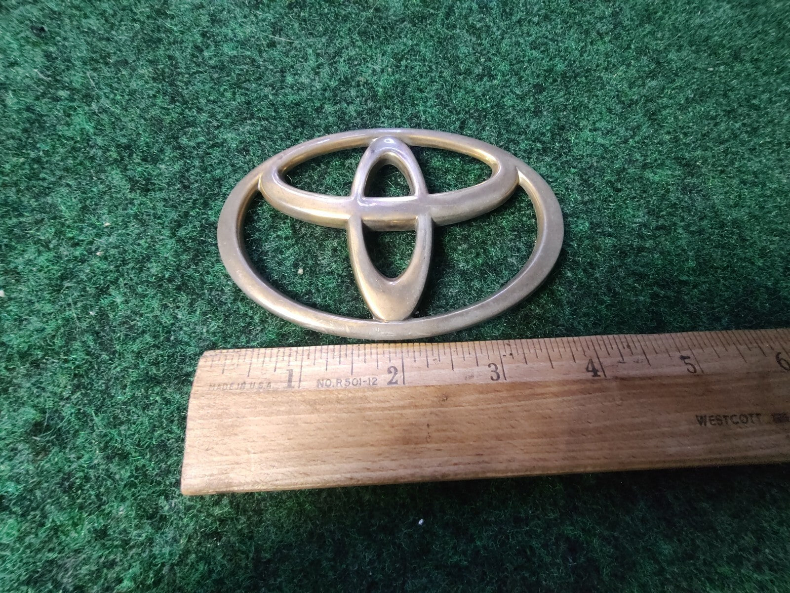 Toyota Chrome Emblem Logo Symbol Name Plate Gold See Measurements 4" 1S9