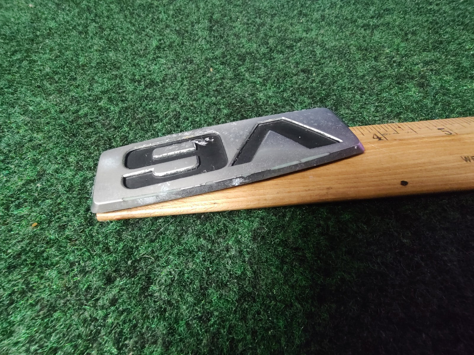 V6 Silver 3.75" Emblem Badge Logo Nameplate Name Plate OEM 6S4