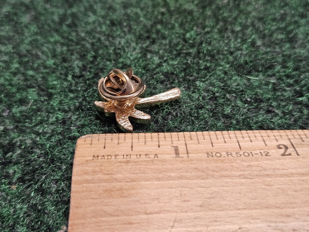 Gemstone Palm Tree Gold Tone Lapel Pin Brooch Button