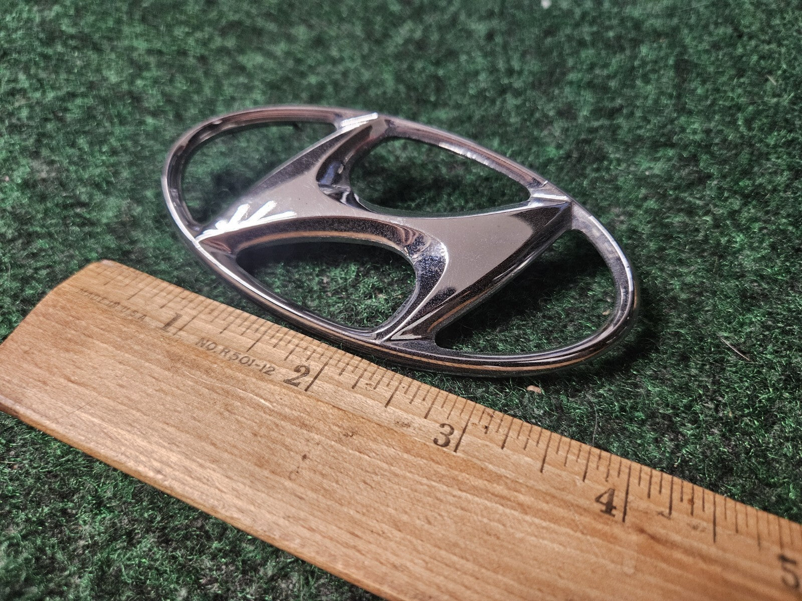 Hyundai Emblem Logo Symbol Badge Chrome OEM Nameplate Name Plate ~4" 3M2