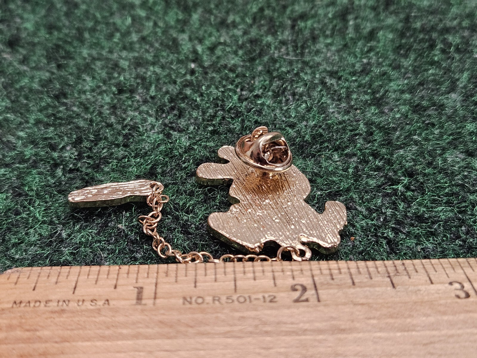 Bunny Rabbit and Dangling Carrot Charm Lapel Pin Attached with Chain