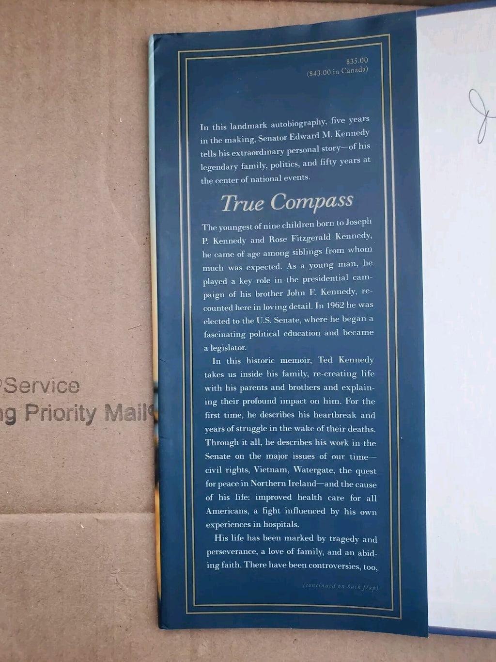 True Compass : A Memoir by Edward M. Kennedy (2009, Hardcover) B3