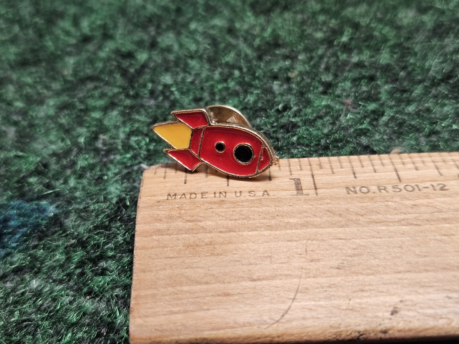 Colorful Enamel Red Spaceship Pin Lapel Pack Hat w PinBack
