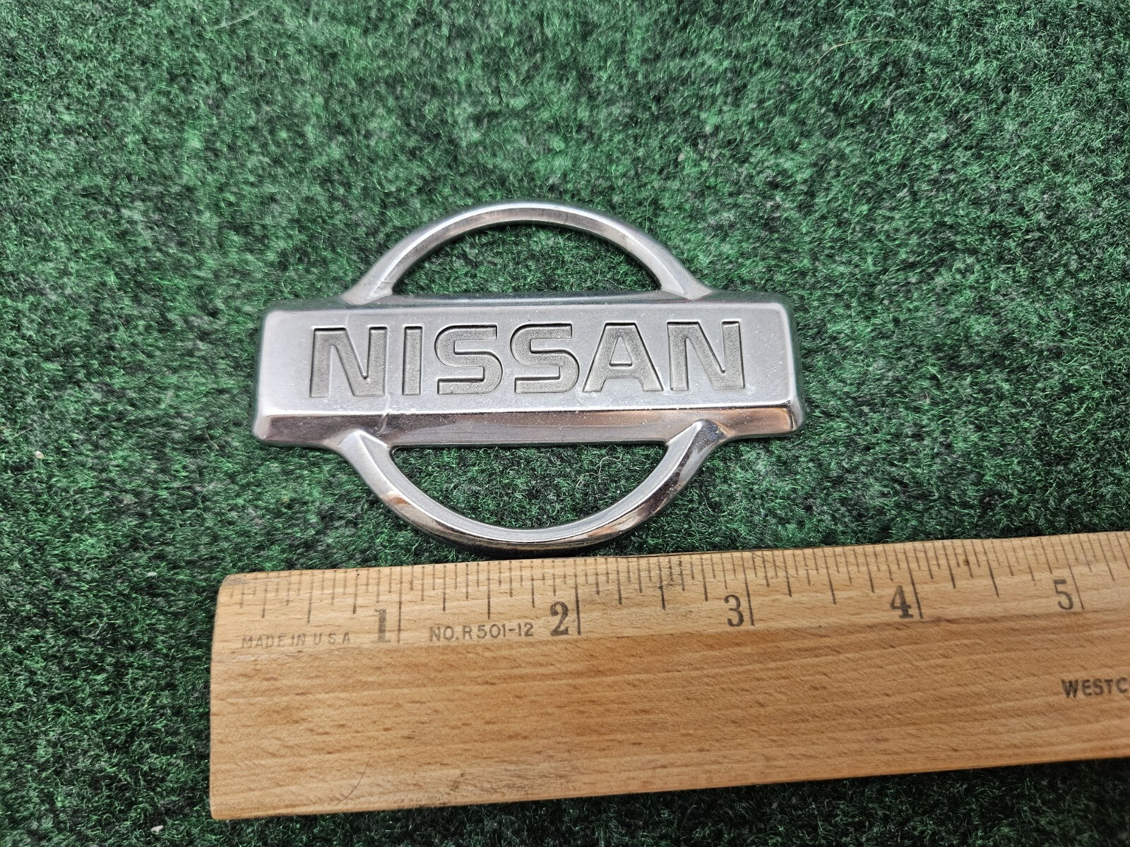 T80611 1993-1998 Nissan Quest Rear Trunk Emblem Chrome Hatch Badge 3 1/2 OEM GL1