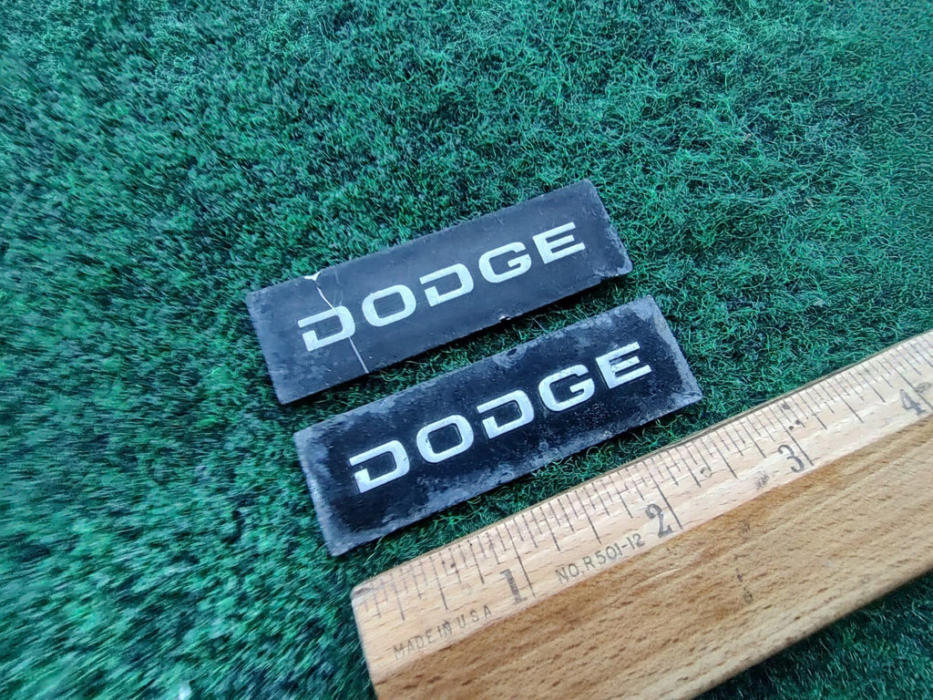 (2) Vintage Dodge OEM Front Rear Emblem Badge Logo Name Plate 5S3