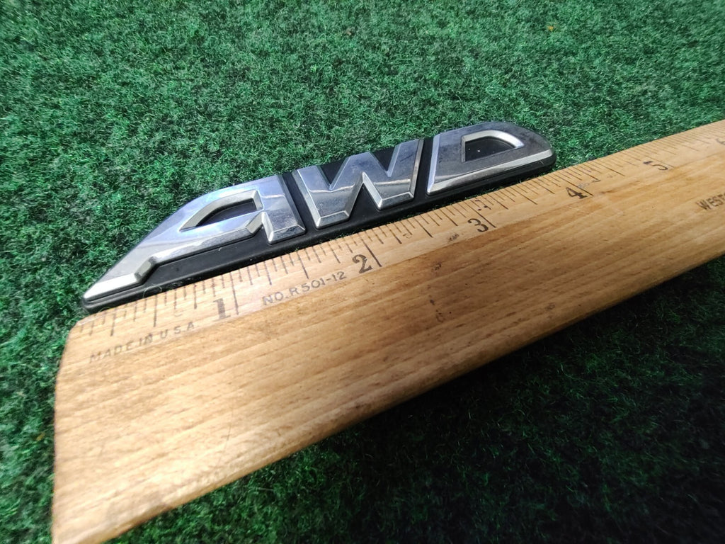 SUBARU BAJA LEGACY OUTBACK AWD REAR GATE EMBLEM LOGO BADGE CHROME USED OEM 4S4