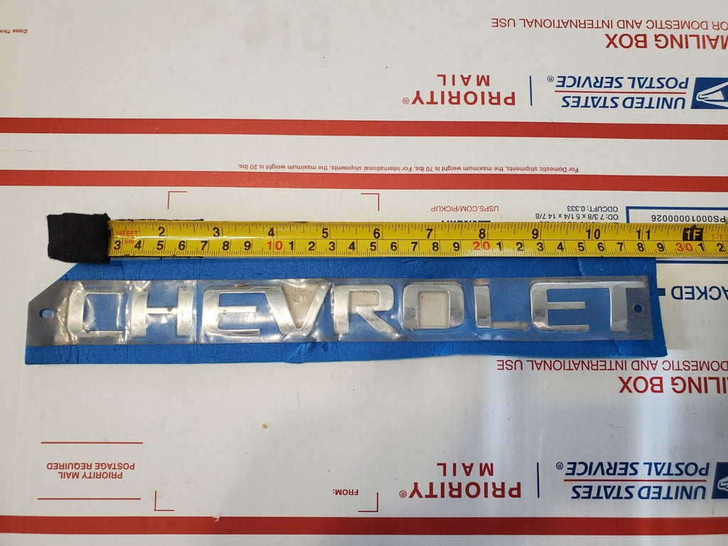 GM 11" Chrome Nameplate "CHEVROLET" OEM 3L8