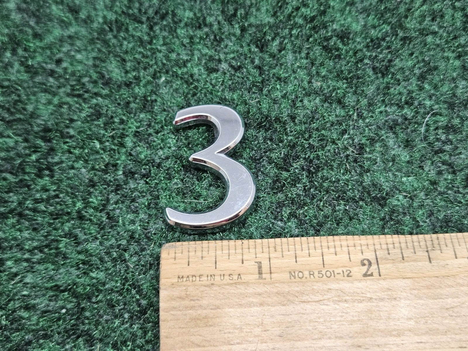 OEM "3" Chrome Individual Number Lettering Emblem Badge Logo 3D Nameplate 3 7S7