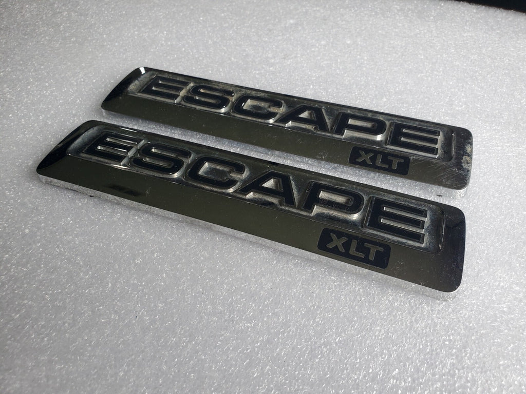 (2) 2008 09 10 11 12 FORD ESCAPE XLT REAR GATE CHROME EMBLEM LOGO BADGE OEM 2L3