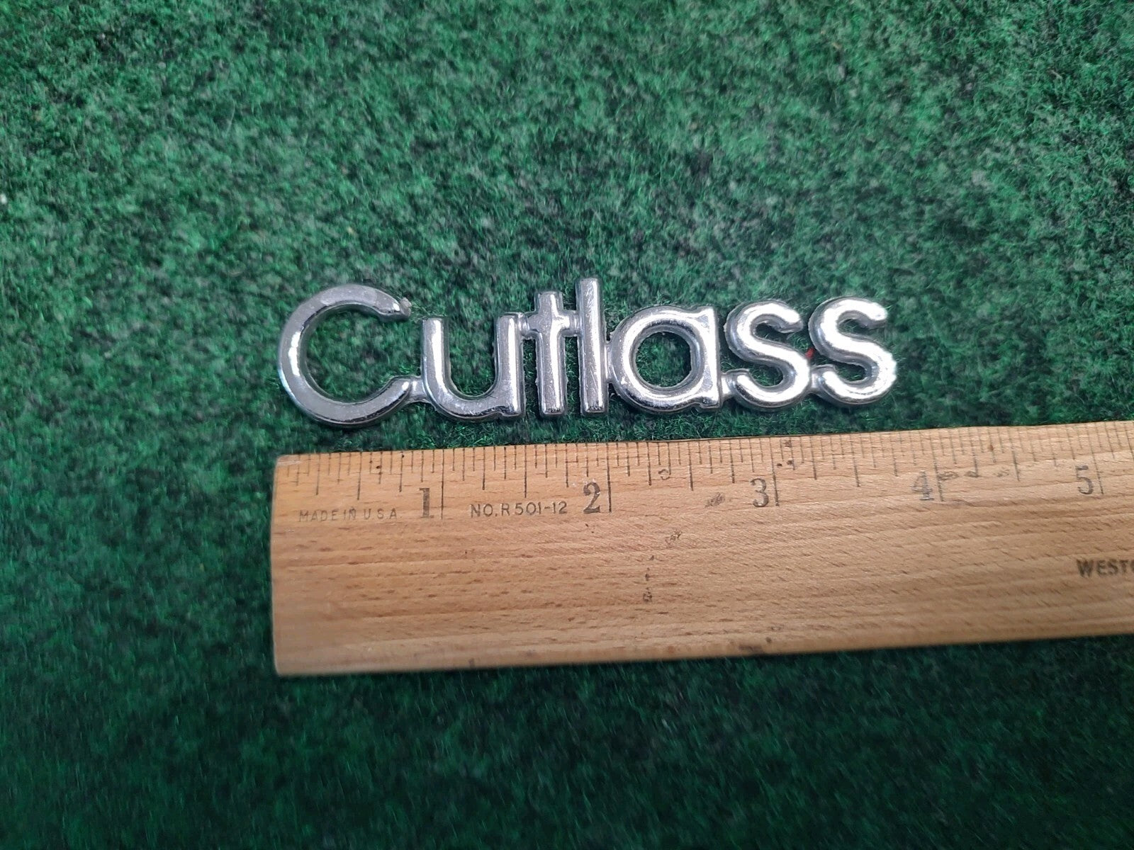 Oldsmobile Cutlass Emblem Nameplate Badge Chrome Metal OEM 4S3