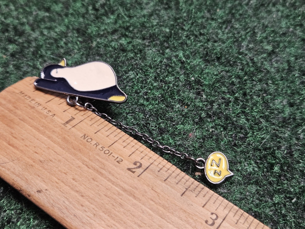 Black and White Sleepy Penguin Wild Animal Trendy Enamel Lapel Pin Snap On