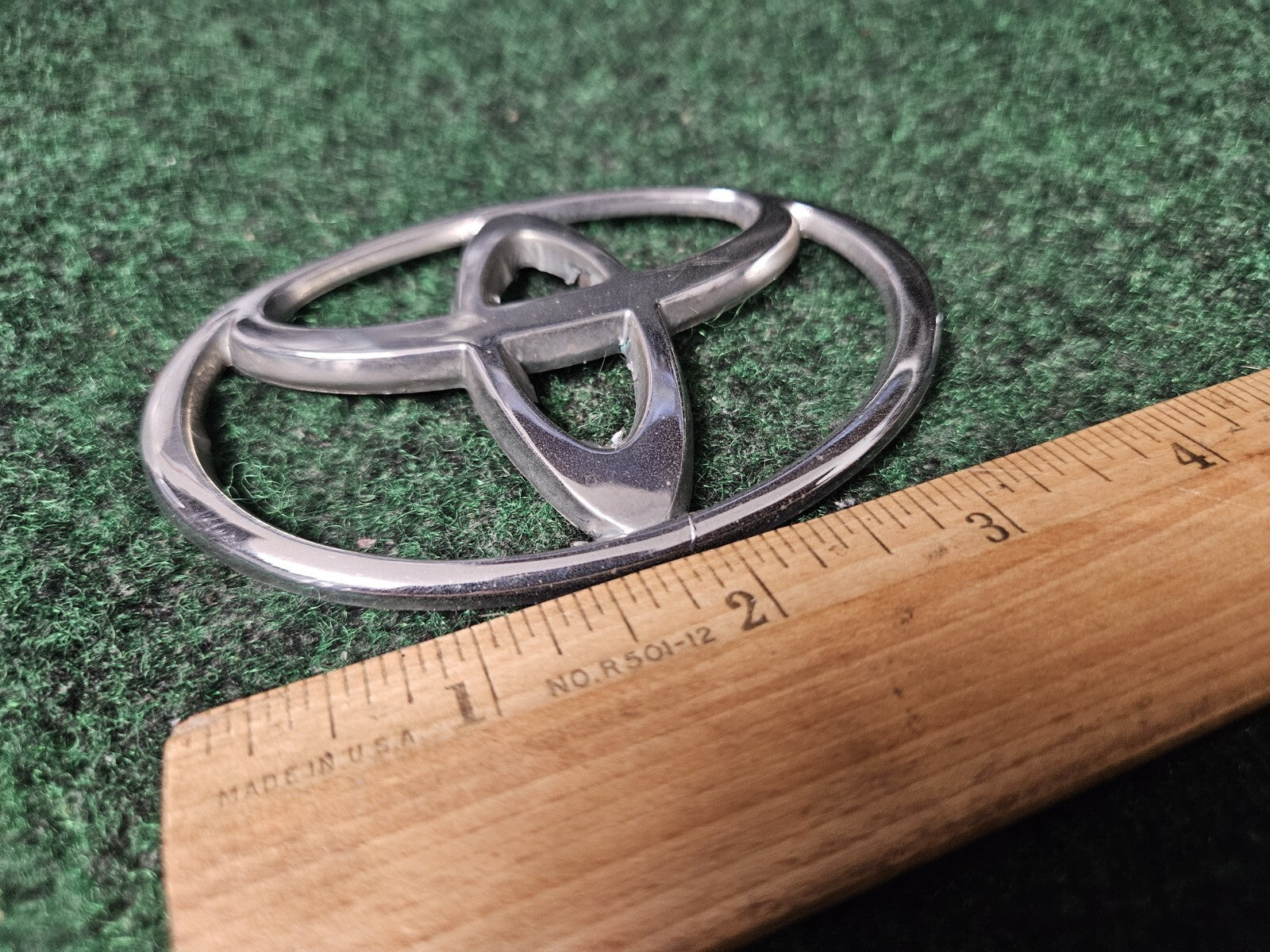 Toyota Chrome Emblem Logo Symbol Unknown Name Plate Model ~3.5" 9L2