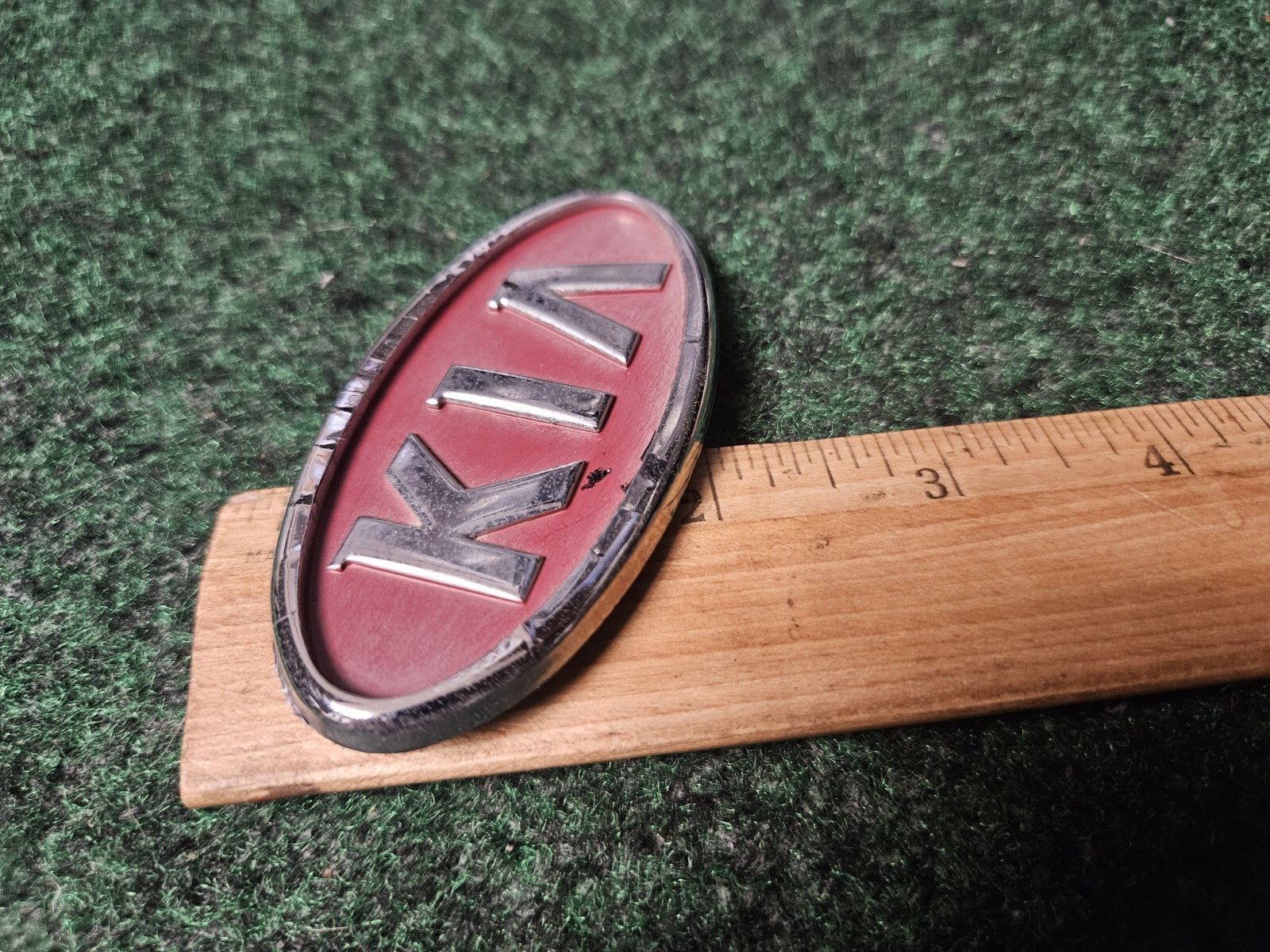 Kia Emblem Badge Grille Front Rear Name Plate OEM Nameplate Logo Red Chrome 3M2