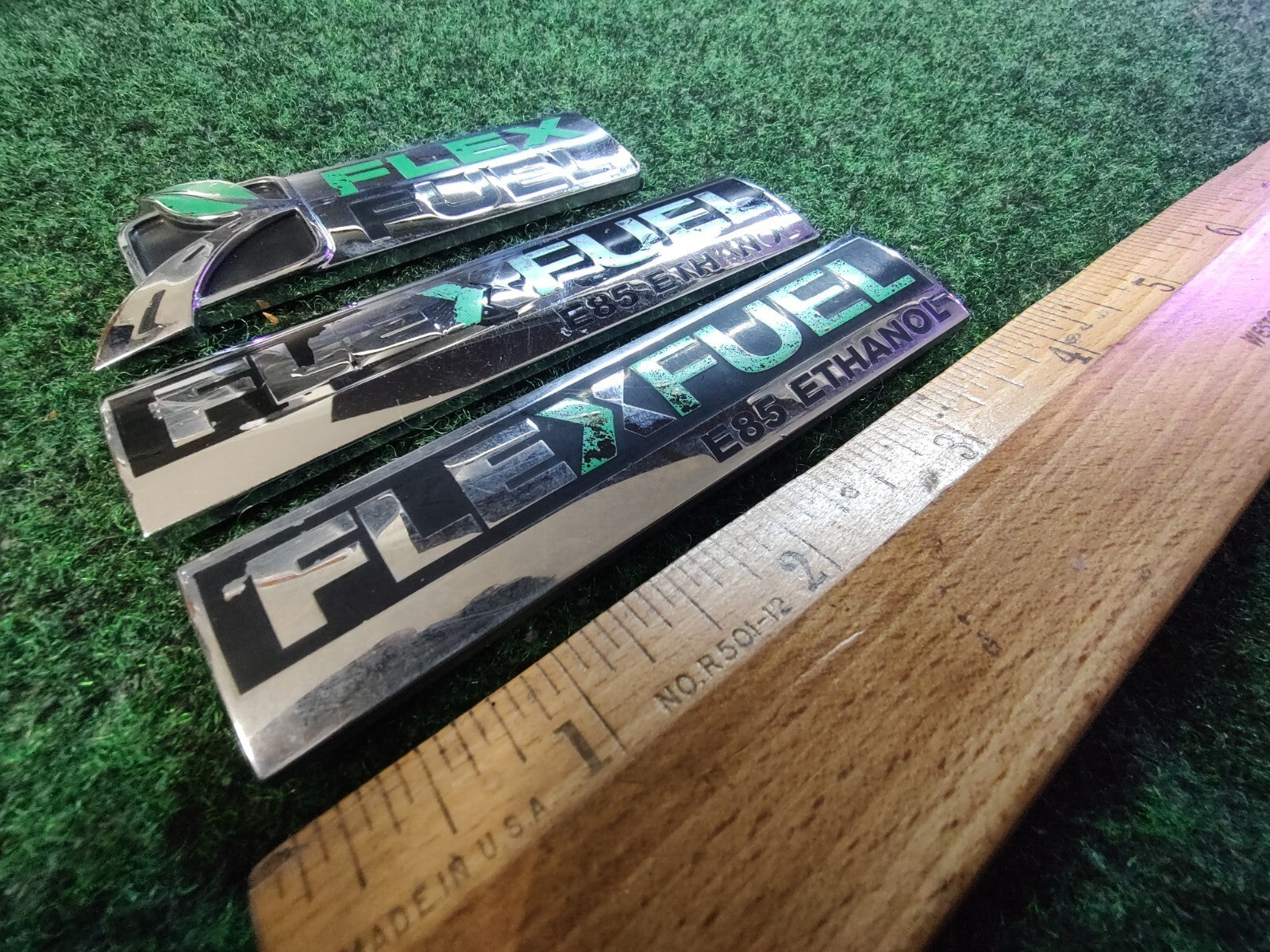 Lot Of 3 OEM Flex Fuel E85 Ethanol Emblem Badge Logo Nameplate Ford GM 6S1