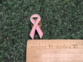 BEAUTIFUL VINTAGE CLOISONNE PINK BREAST CANCER RIBBON LOGO PIN BADGE